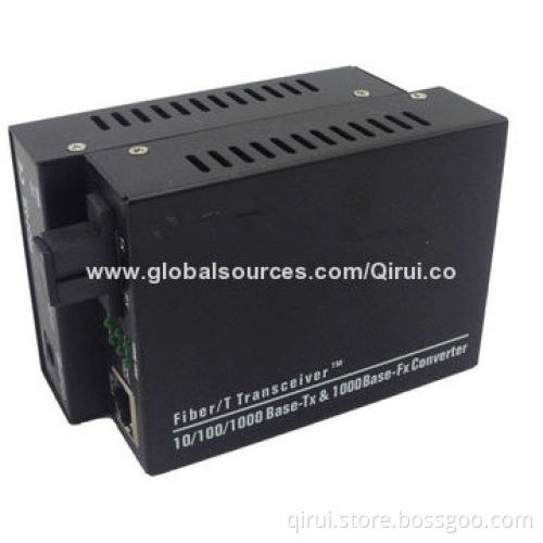 Fiber media converter: 10M/100M/1000M, BIDI, WDM, T1310/R1550+40KM